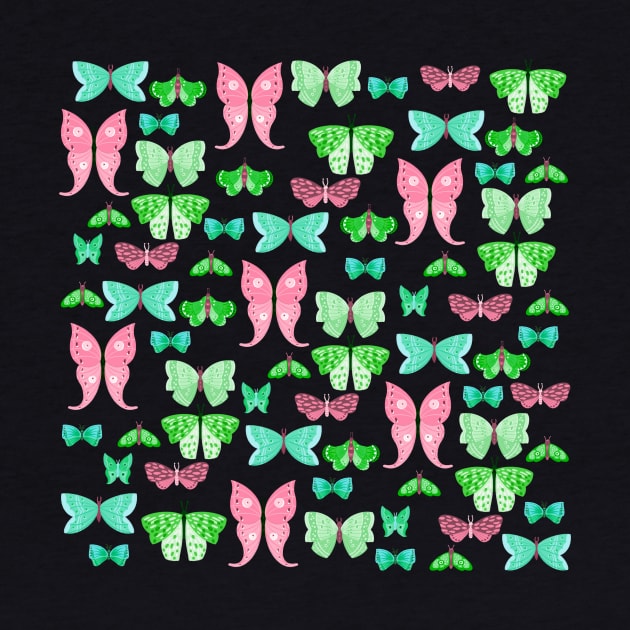 Butterflies pink and green by Valeria Frustaci 